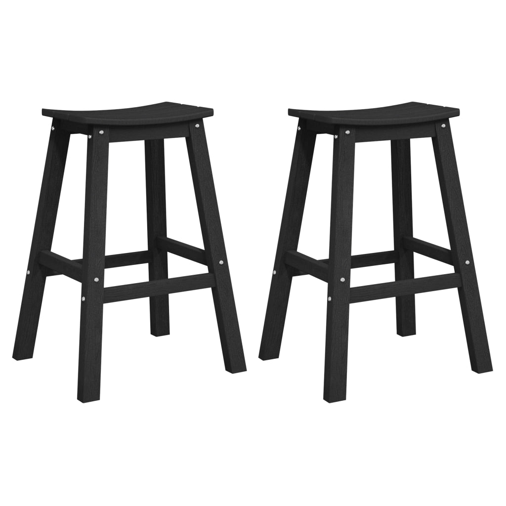 Sgabelli da Bar 2 pz Nero HDPE