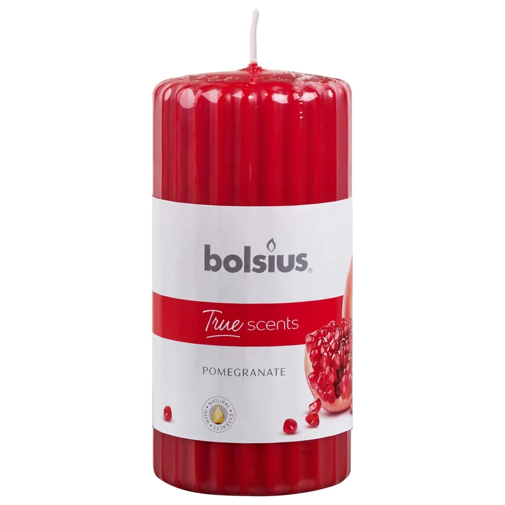 Bolsius Candele Profumate Rigate 6 pz 120x58 mm Melograno 428072