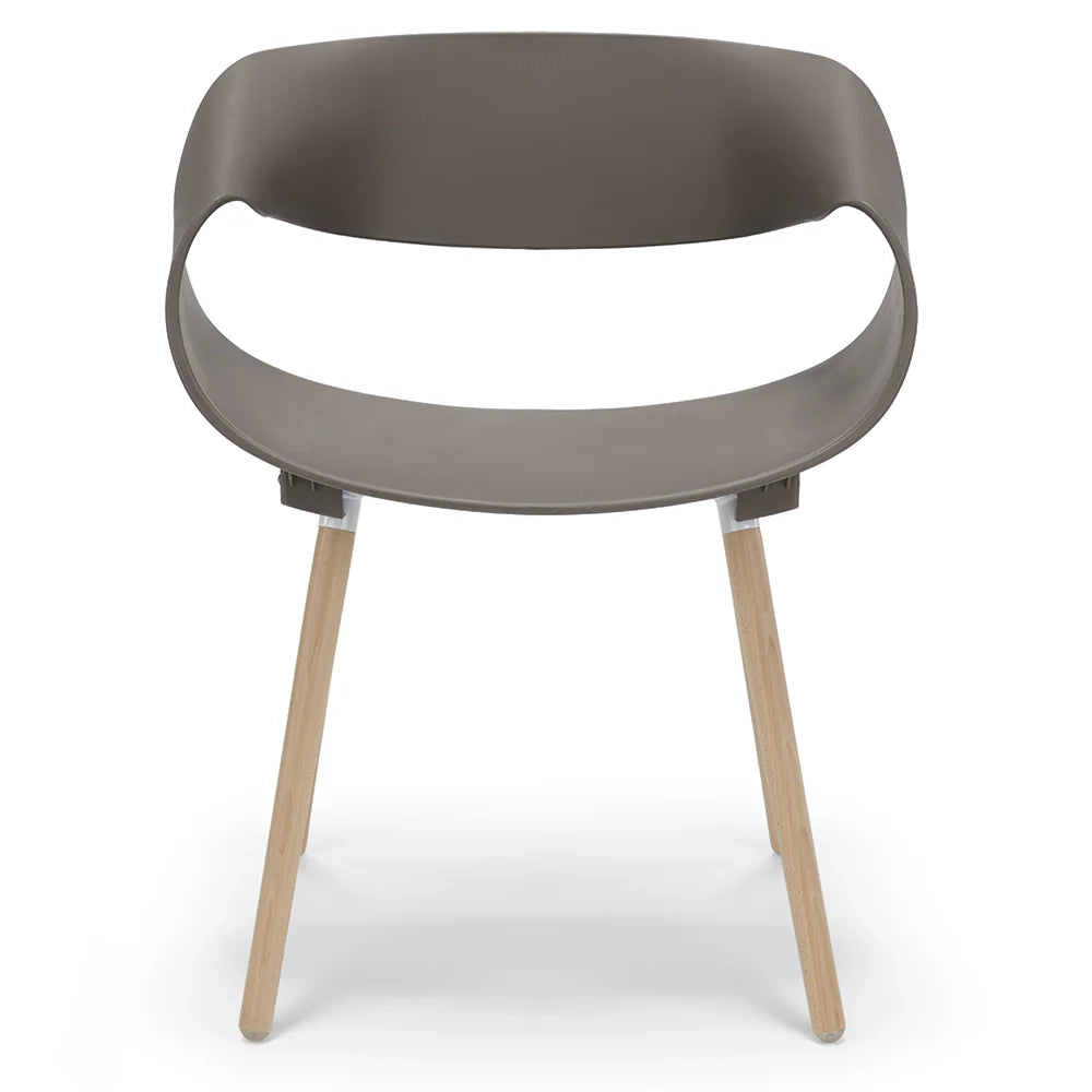 Sedia in polipropilene DILETTA con gambe in faggio, resistente ai raggi UV, design moderno, ideale per sala da pranzo, cucina, sala d’attesa, bar, ristoranti, colore Petrolio