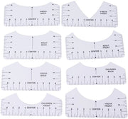 Set di allineamento T-shirt leggero da 8 - Strumento di allineamento T-shirt - Regolatore centrale in PVC - T-shirt maker - Adatto per negozi di abbigliamento - Facilità di utilizzo con pressa ad aria calda