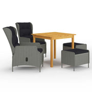 Set da pranzo da giardino per esterni grigio chiaro da 5 pezzi 02_0013792