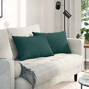 Cuscini da Divano 2 pz-Set di 2 Cuscini per Sofa Verde Scuro 60 x 40 cm Tessuto