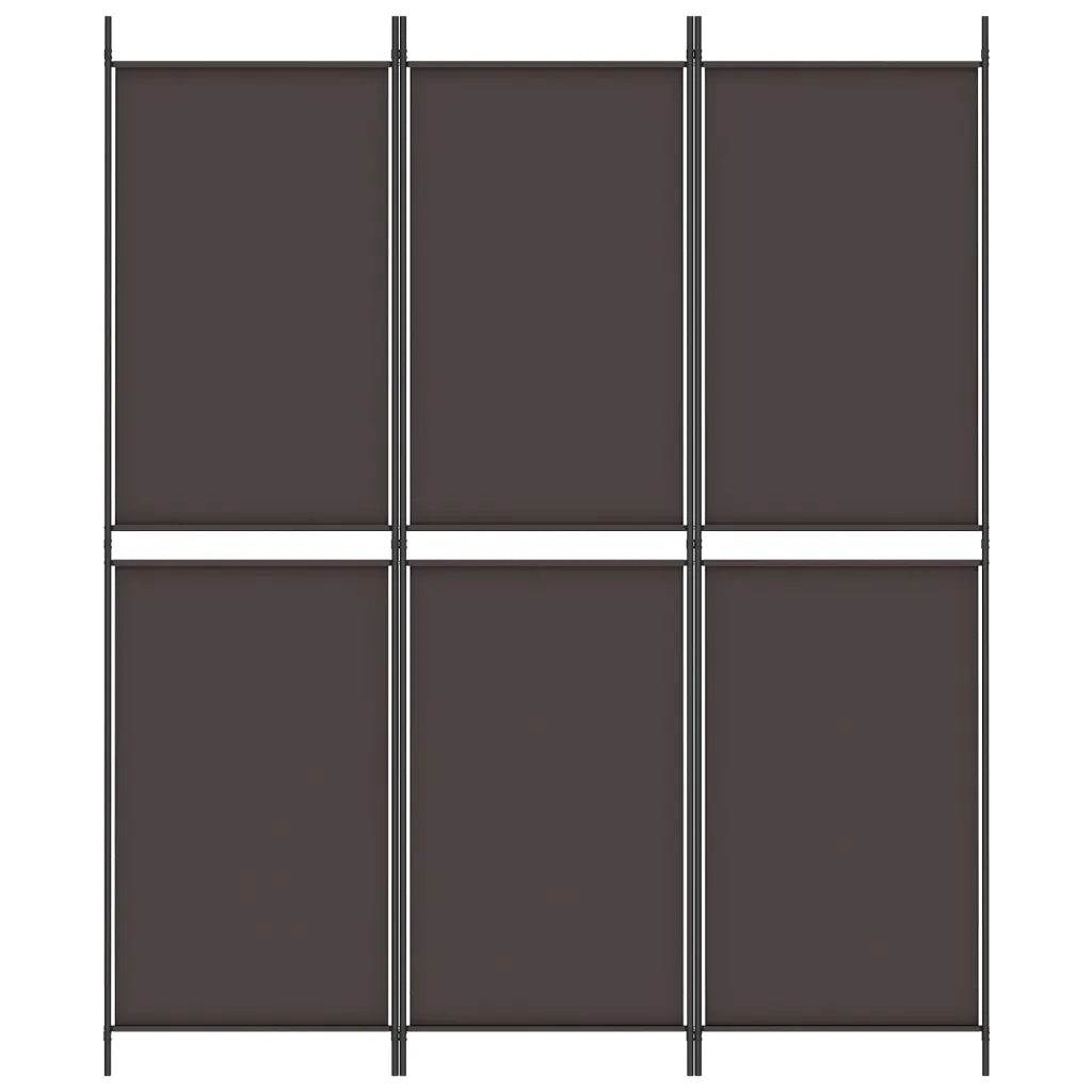 Divisorio a 3 Pannelli Marrone 150x180 cm in Tessuto 350211