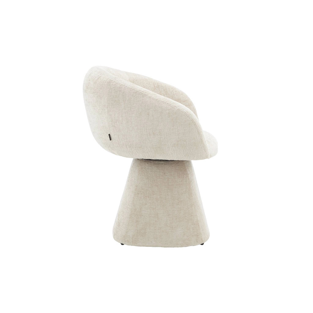 Poltrona girevole 180° in tessuto di cotone, beige