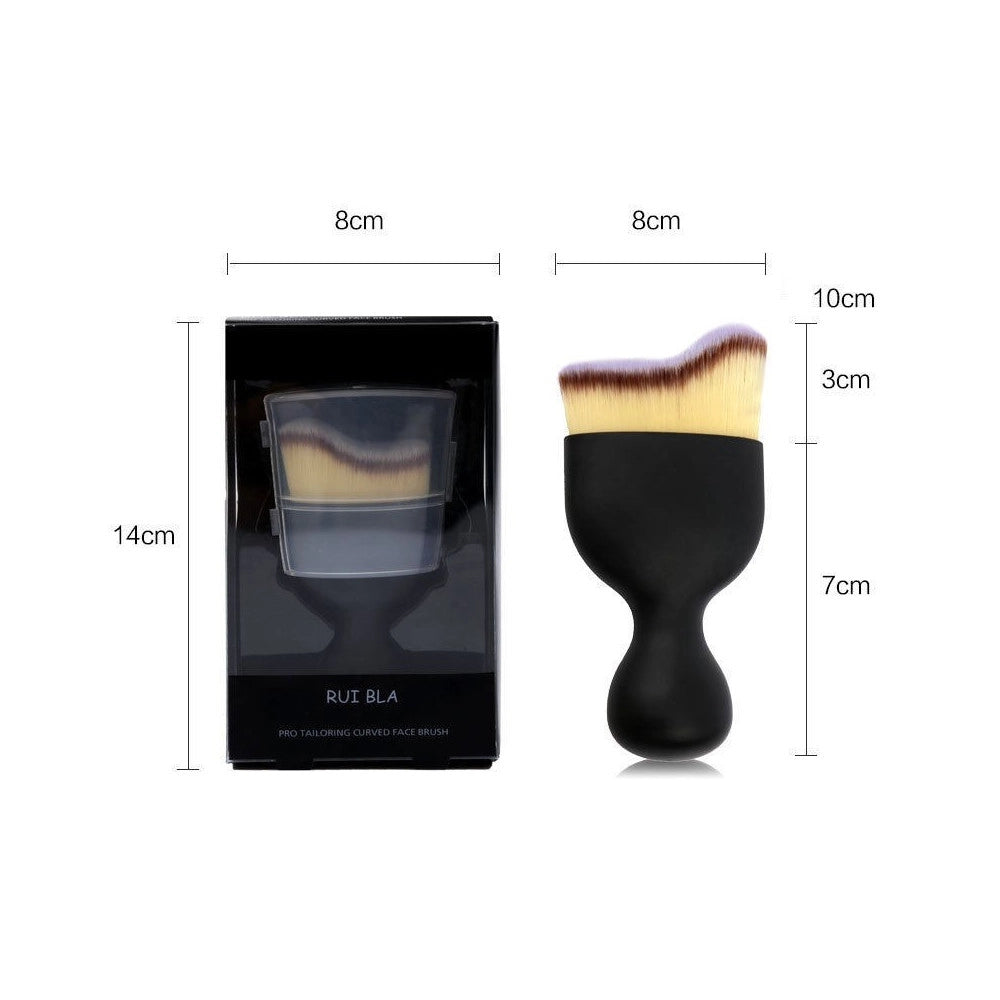 Trade Shop - Pennello Curvo Setole Folte Morbide Trucco Make Up Minerale Cipria Fard Blush -
