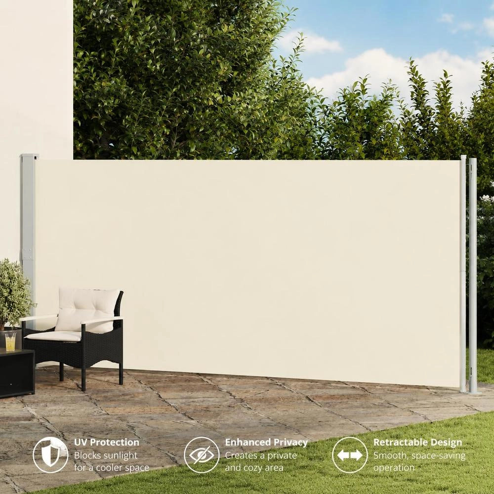 Extendable Side Awning 180x600 Cm Cream