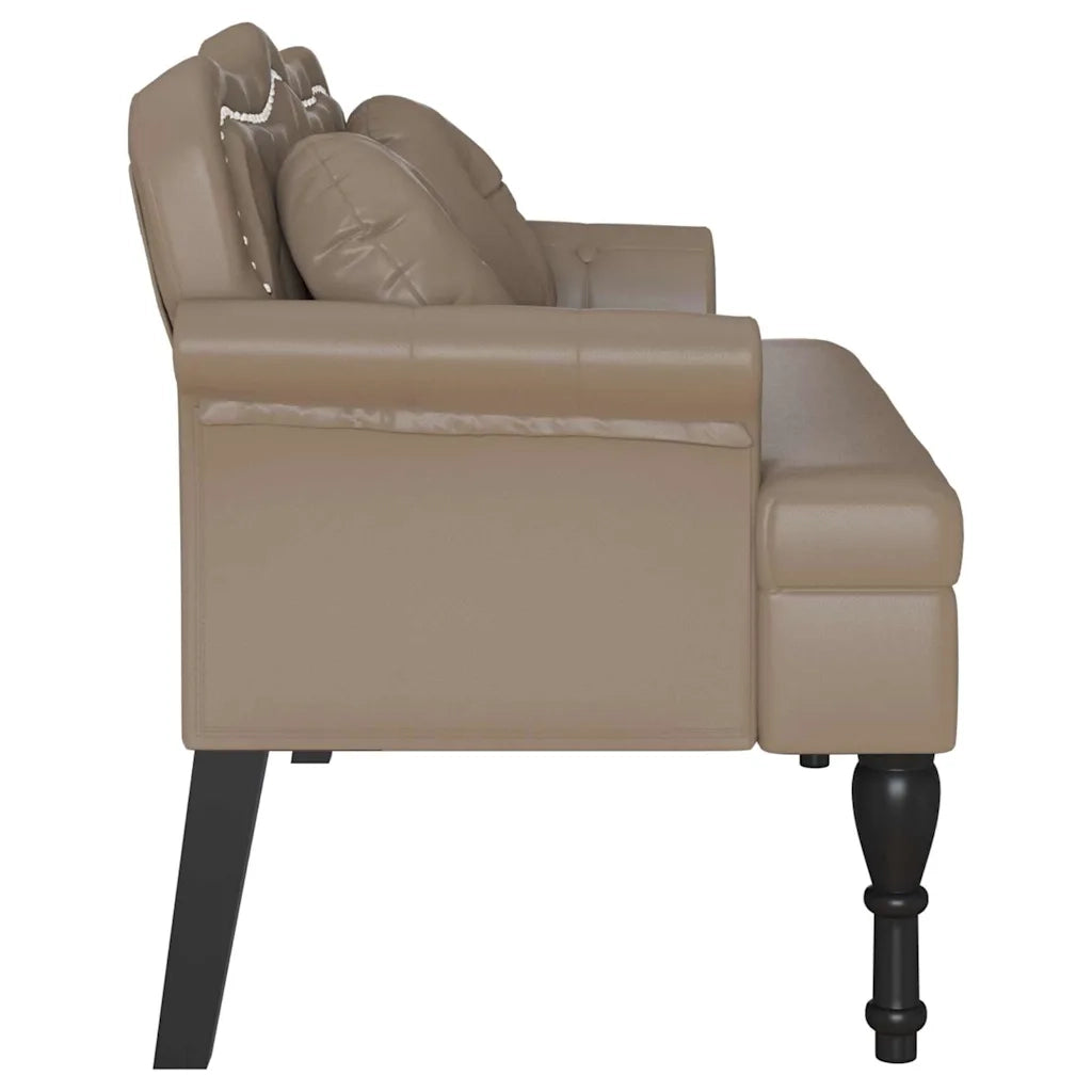 Panca Chesterfield con cuscino Cappuccino 120,5 x 65 x 75 cm