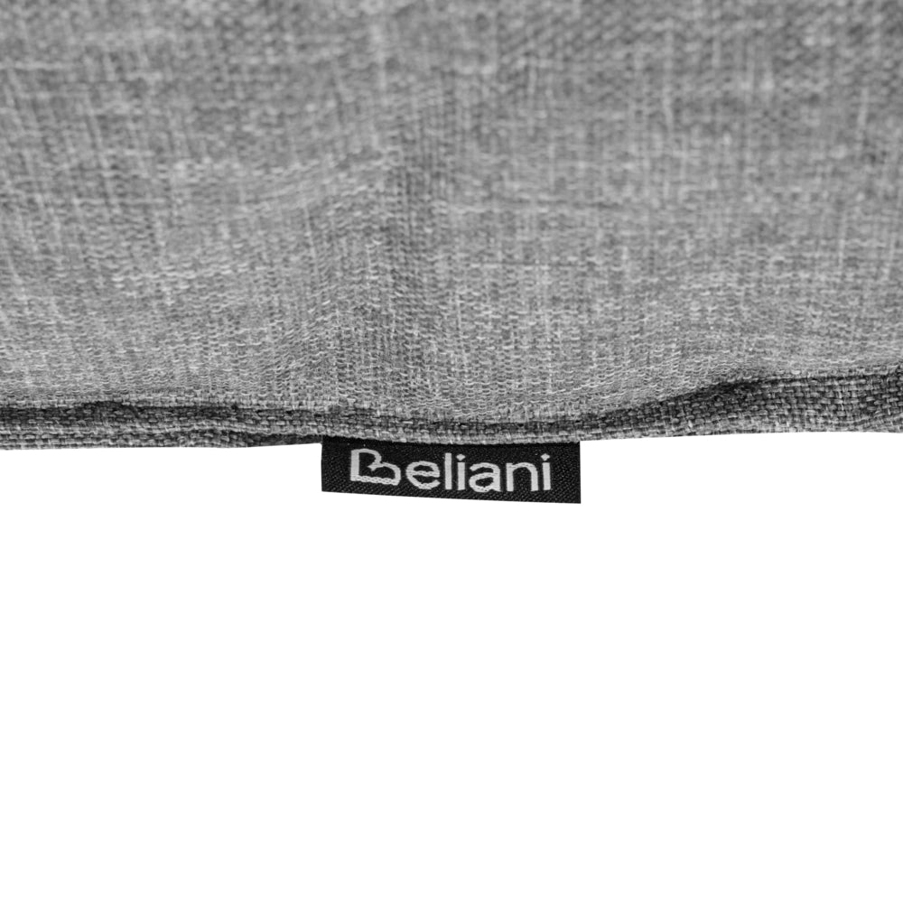 Sedia a dondolo sospesa moderna con supporto in acciaio verniciato a polvere, catena e morbido cuscino in olefina grigio