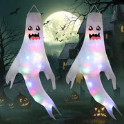 Decorazione da Halloween Sospesa con Luce, 2 Pezzi Fantasma LED Opknoping Decorazioni per Halloween.