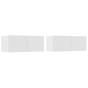 Mobili TV 2 pz-Credenza TV-Console TV Bianchi 80x30x30 cm in Legno Multistrato