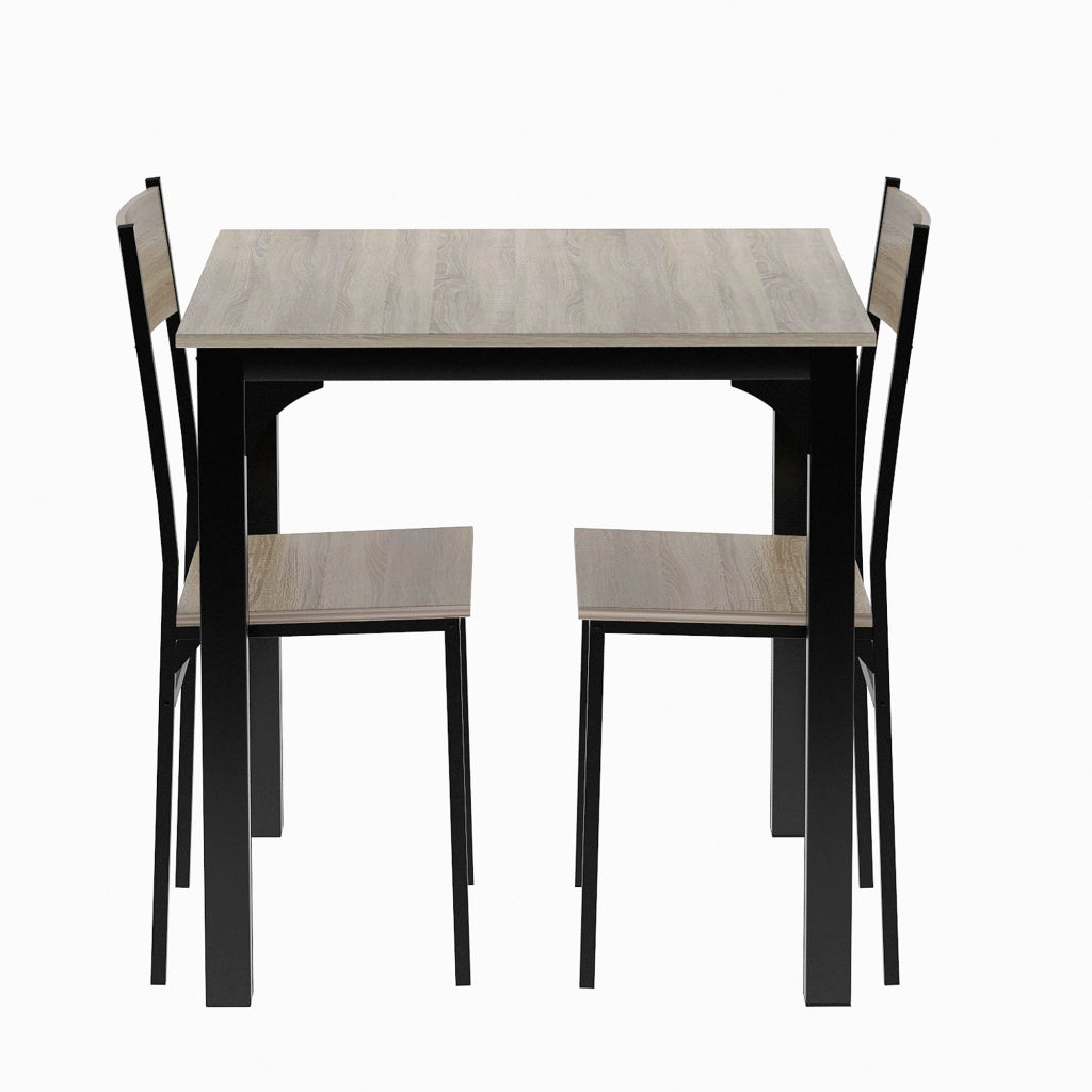 TAVOLO da pranzo 70x70 cm con 2 sedie Metallo colore naturale Set 3 pezzi