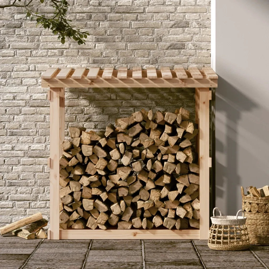 Portalegna-Scaffale per Legna 108x64,5x109 cm in Legno Massello di Pino