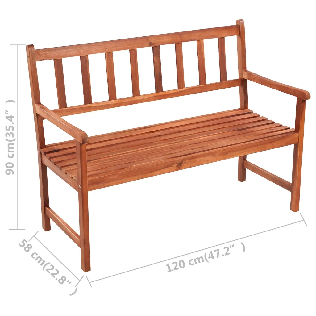 Panca da Giardino con Cuscino 120 cm in Massello di Acacia