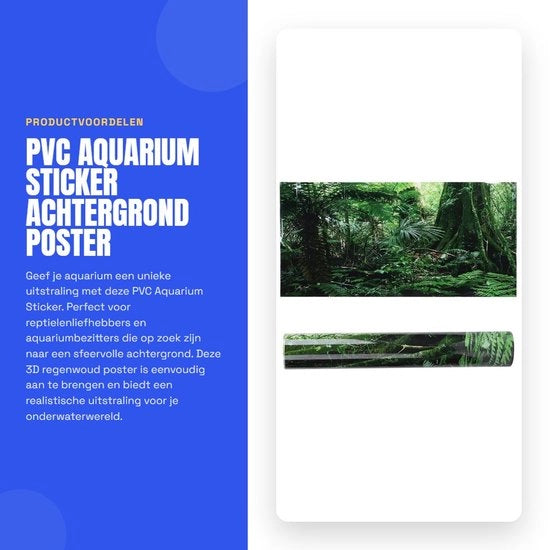 Sticker 3D per Acquario - Regione Forestale di Fondo - Tela di PVC - Sticker Autoadesivo - Contenitore per Rettili - Decorazione Paesaggistica - Facile da Applicare - Poster di Fondo