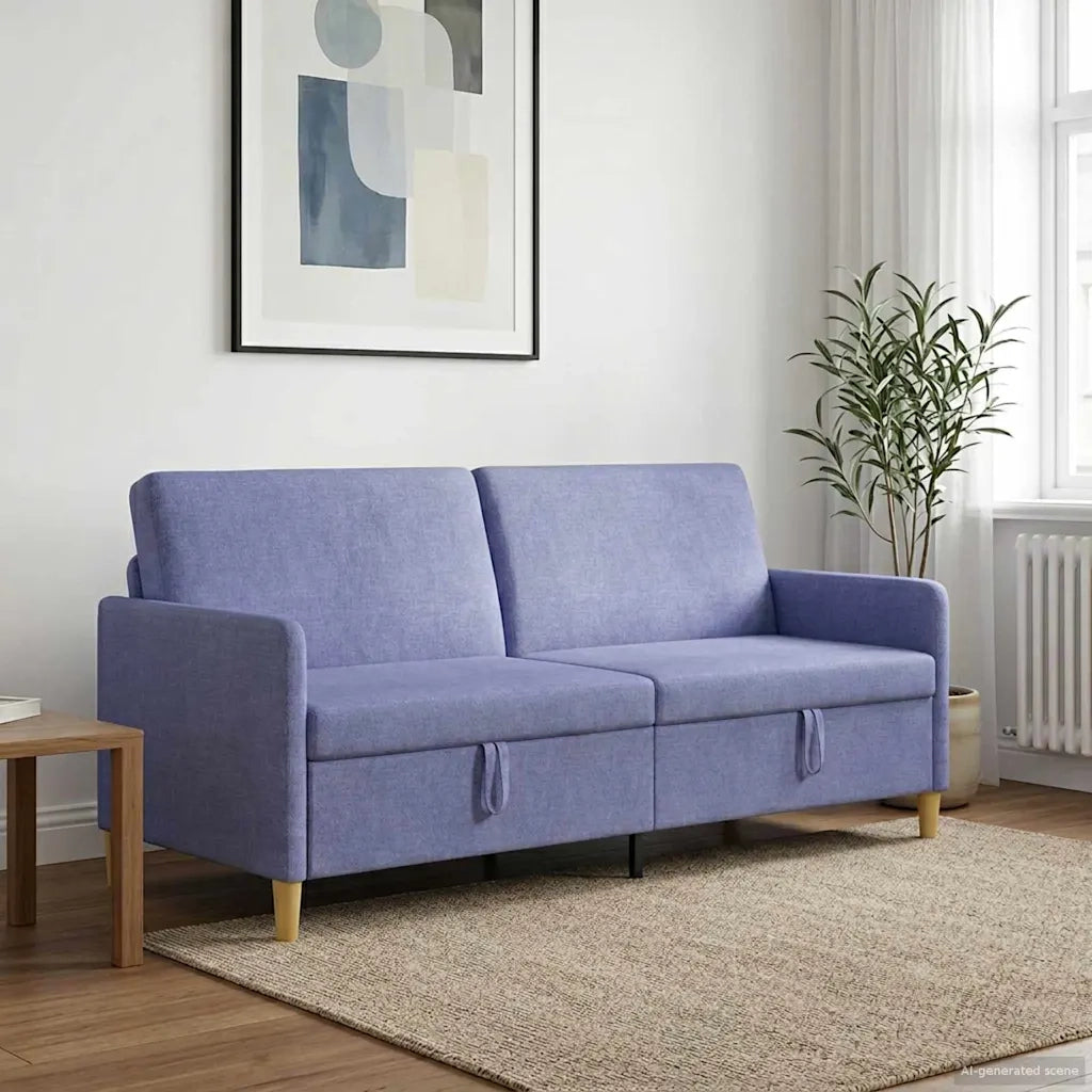 Divano con Storage Blu jeans 192 x 78 x 87 cm Poliestere 42036988
