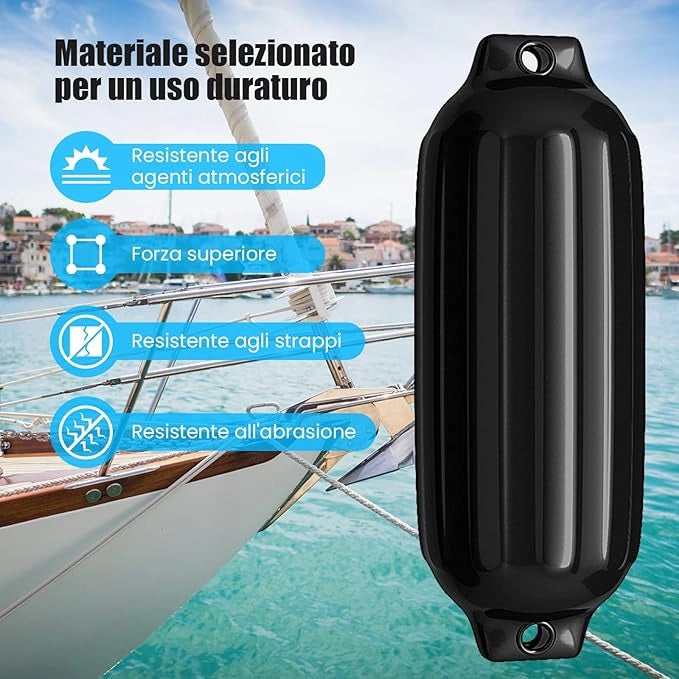 4 x Parabordi per Barca, Parabordi per Imbarcazioni, Gommonni, Boat Fender(Nero)
