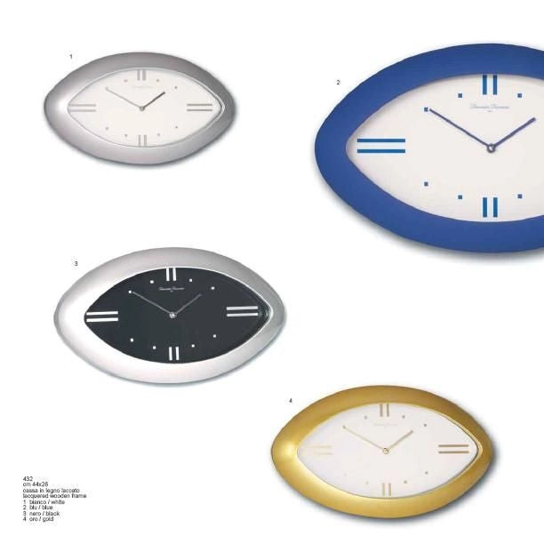 Orologio da parete legno laccato ovale MADE IN ITALY