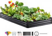 Bacino per piante elevato per giardino bacino per piante per giardino bacino per piante per terrazza giardino orto letto per piante bacino per piante in acciaio galvanizzato 240x120x30cm ideale per la coltivazione di verdure frutta erbe ecc.
