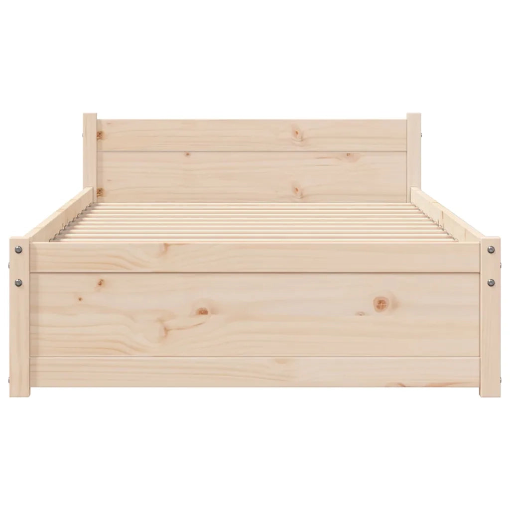 Letto singolo | Letto per adulti | Giroletto in Legno Massello 90x200 cm