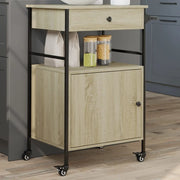 Carrello da Cucina Rovere Sonoma 56x43x89,5cm Legno Multistratocod mxl 90969