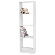 Libreria 4 Ripiani 40x24x137cm Rivestita In Melamina Bianco L