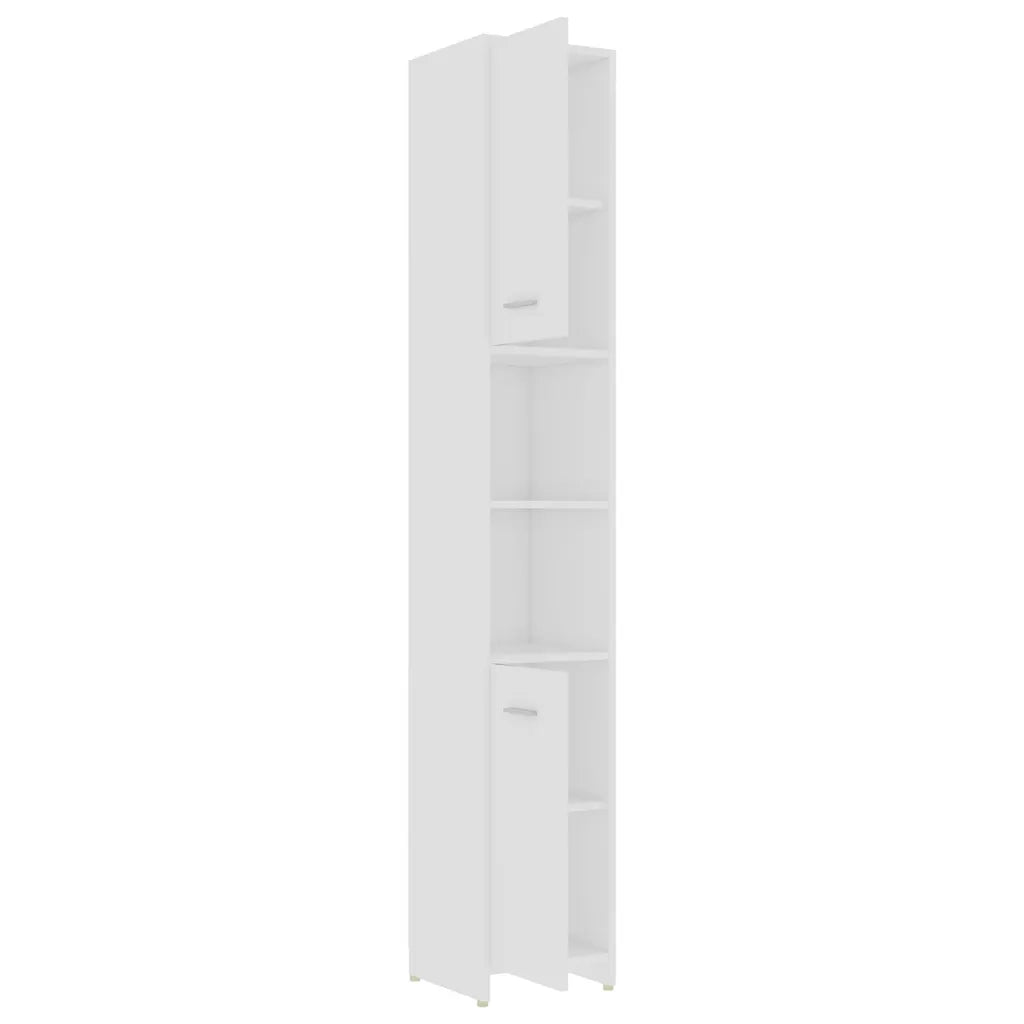 Set Mobili da Bagno | Armadio da bagno 4 pz Bianco in Legno Multistrato