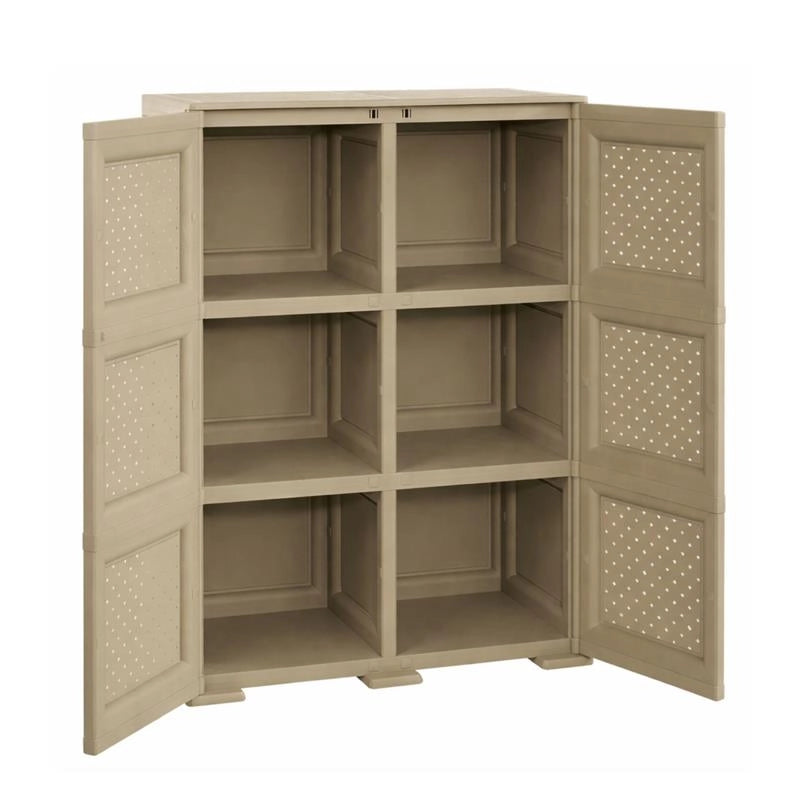 ARMADIO 3 MODULI TALPA 79X43X125 CM CON ANTA TRAFORATA – MOBILE VERTICALE CONTENITORE PER ZONA LIVING E INGRESSO