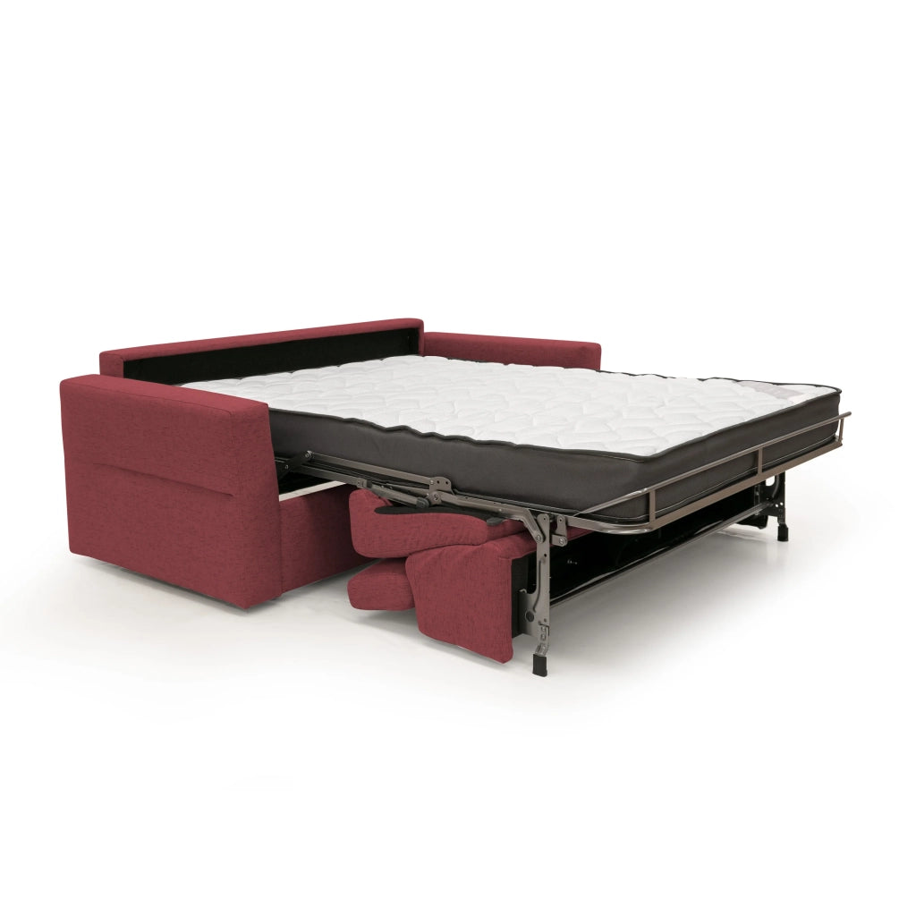 Avalon Divano letto con materasso H18 180 cm (mat. 120x197 cm) rosso
