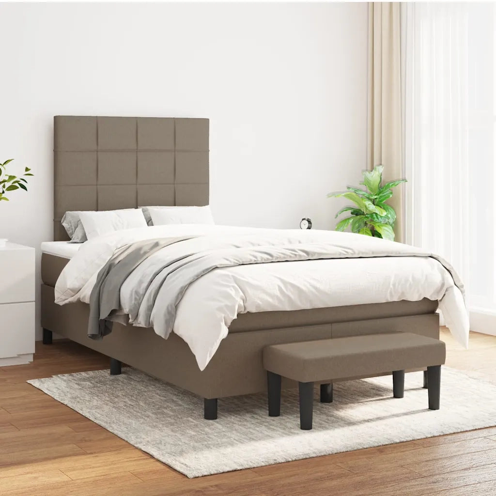 Giroletto a Molle con Materasso Tortora 120x190 cm in Tessuto 3270359