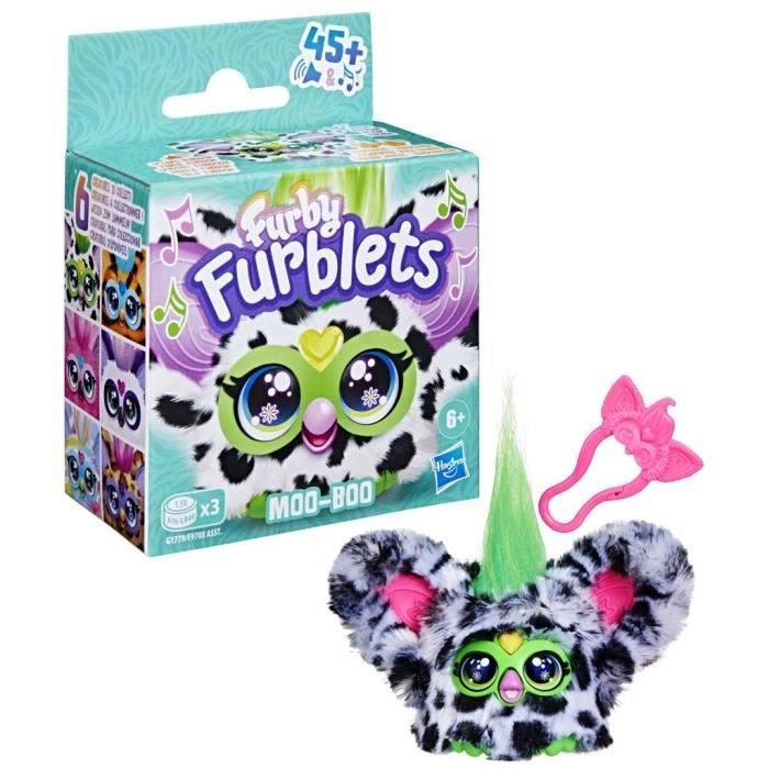 Furby Furblets Moo-Boo, Mini Peluche Elettronico per Bambine e Bambini, 45+ Suoni, Dai 6 Anni in su, Serie 4, Hasbro