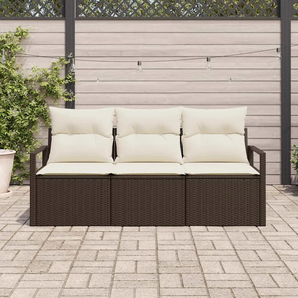 Set di divani 3 pcs Marrone polyrattan