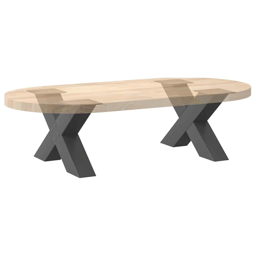 Set di 2 gambe per tavolino a forma di X 60 x 30 cm supporto regolabile design moderno acciaio antracite 02_0057214