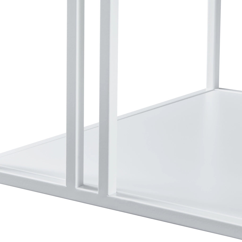 Tavolino Basso Kumlinge in Metallo con Ripiano 47 x 110 x 55 cm Bianco [en.casa]
