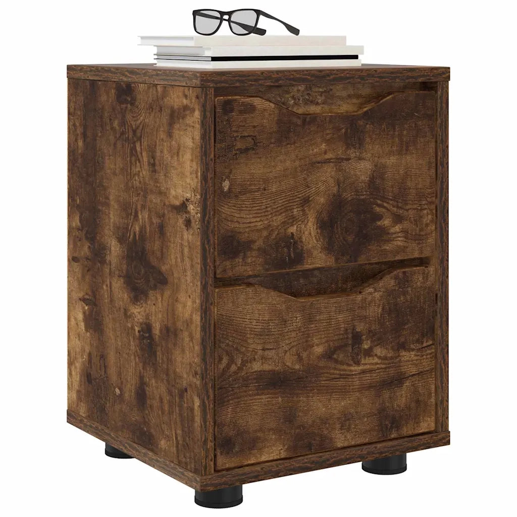 Comodino | Armadio da Notte | Mobiletto da notte Rovere fum¨¦ 30,5 x 30 x 43 cm Legno multistrato