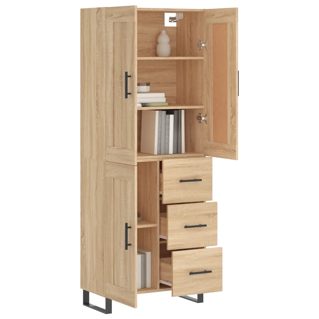 Credenza-Buffet-Armadio da cucina Rovere Sonoma 69,5x34x180 cm in Legno Multistrato 671911