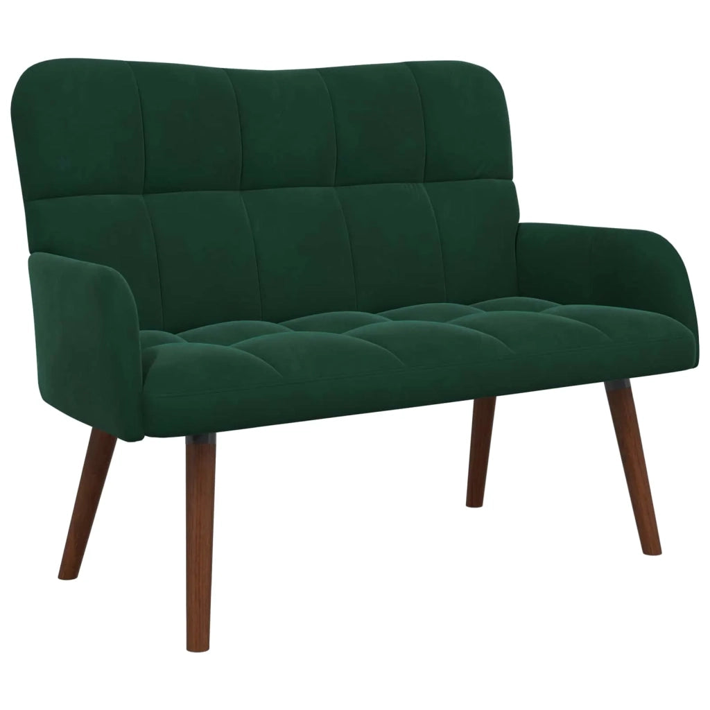 Sofa a Due Posti Verde Scuro 115 x 61 x 87 cm Velluto