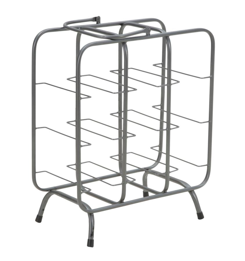 Porta Bottiglie Rack Quadrato 9 Posti 40x23x47,5 cm in Ferro Grigio