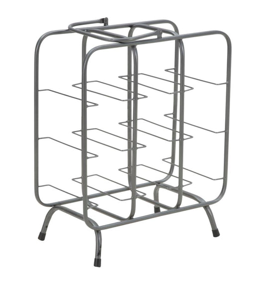 Porta Bottiglie Rack Quadrato 9 Posti 40x23x47,5 cm in Ferro Grigio