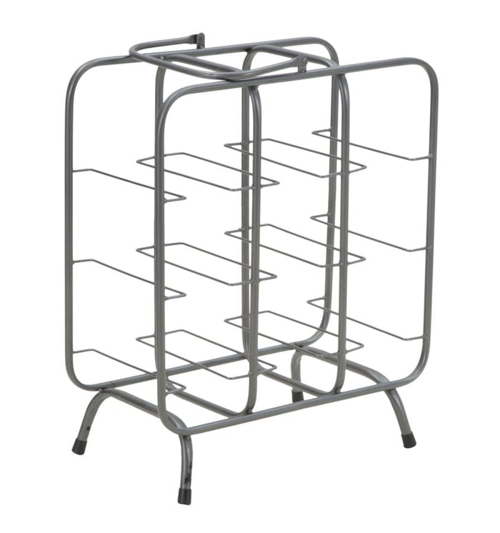 Porta Bottiglie Rack Quadrato 9 Posti 40x23x47,5 cm in Ferro Grigio