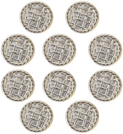 Accessori per cucito 10 pezzi - Punti in legno dorato - Punti in plastica - Accessori per cucito - Decorazione per abiti - 25 mm di diametro - Accessori per cucito