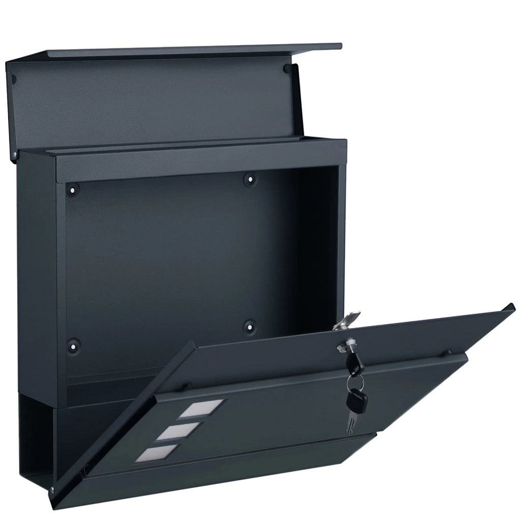 Cassetta postale moderna con porta giornali coperchio chiudibile a chiave facile da installare grigio antracite 12_0004393