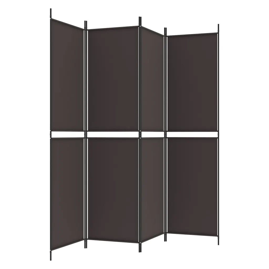 Divisorio a 4 Pannelli Marrone 200x200 cm in Tessuto 350231
