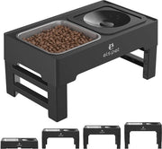 Hondenbak 2-in-1: Lekvrije Opvouwbare Waterbak & RVS Bak con 4 in altezza regolabile piedistallo per cani grandi, medi, piccoli e animali domestici
