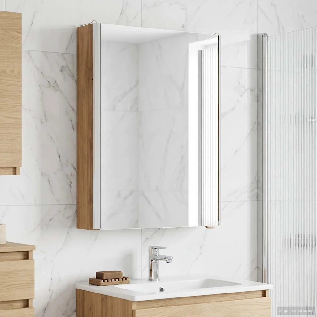 Mobiletto per specchio da bagno Rovere Artigianale