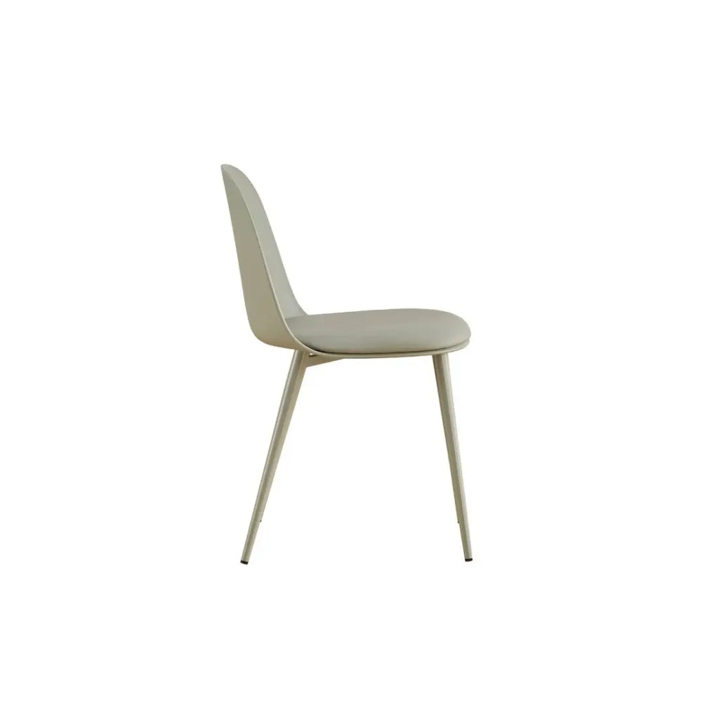 Sedia JASMON - Cuscino in PU Grigio-Verde con piedi in metallo - H81 × L51 × P44 cm
