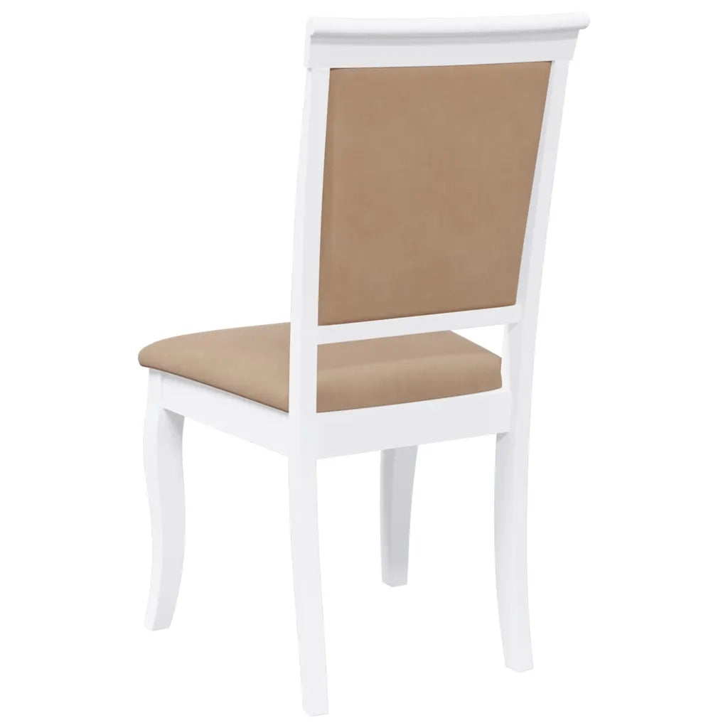 Sedie da Pranzo con Cuscini 2 pz | Sedie da cucina Bianco Legno Massello di Hevea