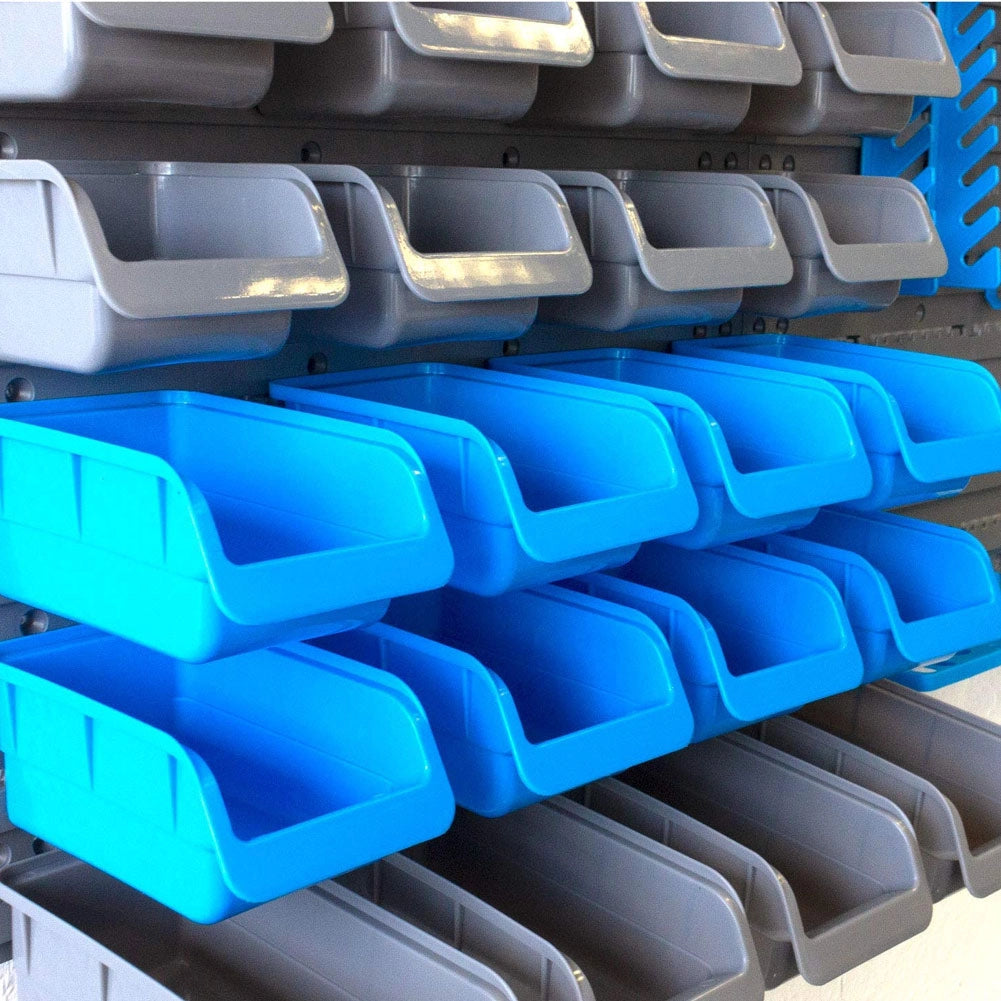 Pannello Parete Porta Utensili 43pz Da Lavoro Con Vaschette E Ganci In Plastica