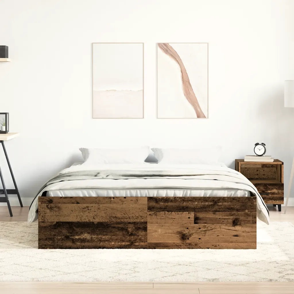 vidaXL Giroletto senza Materasso Legno Antico 120x190cm in Truciolato