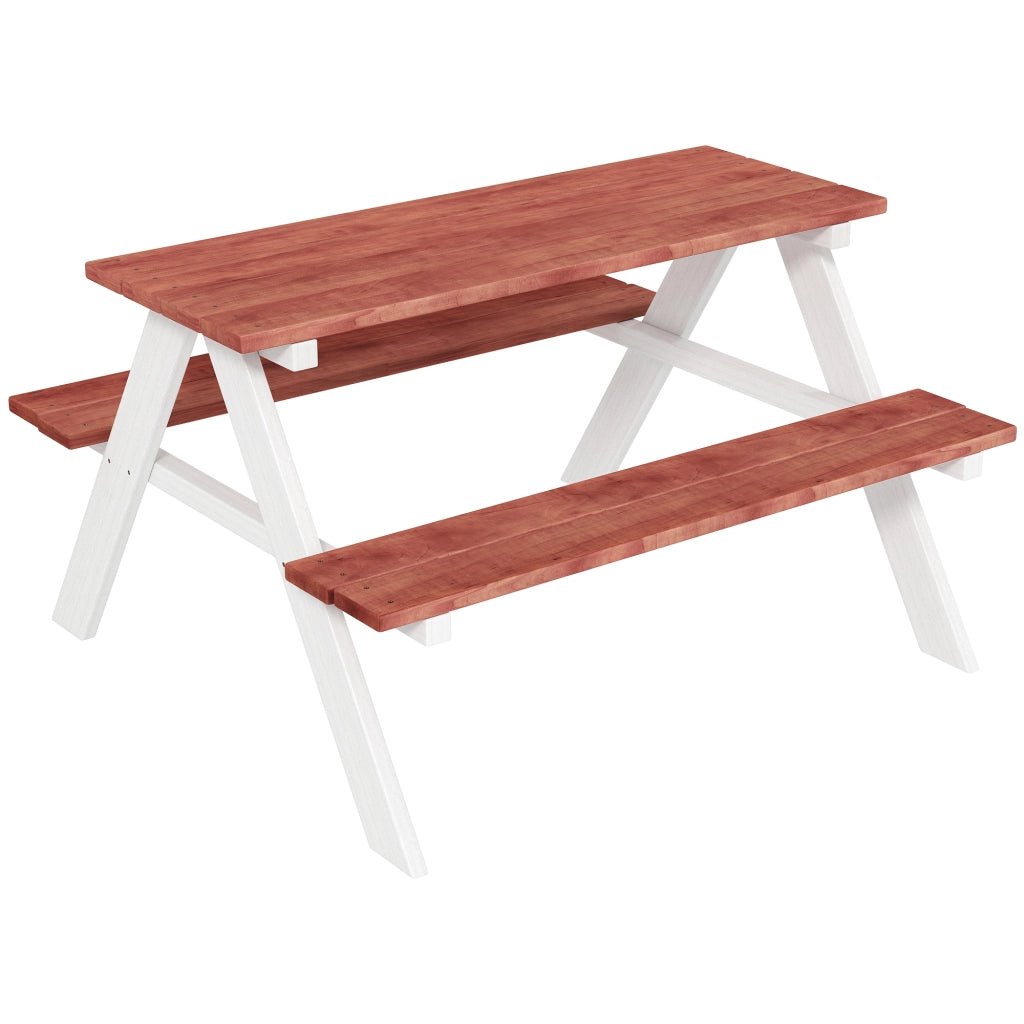 Set Tavolo da Picnic per Bambini 3-8 Anni con Panche in Legno, 89x79x50 cm, Marrone