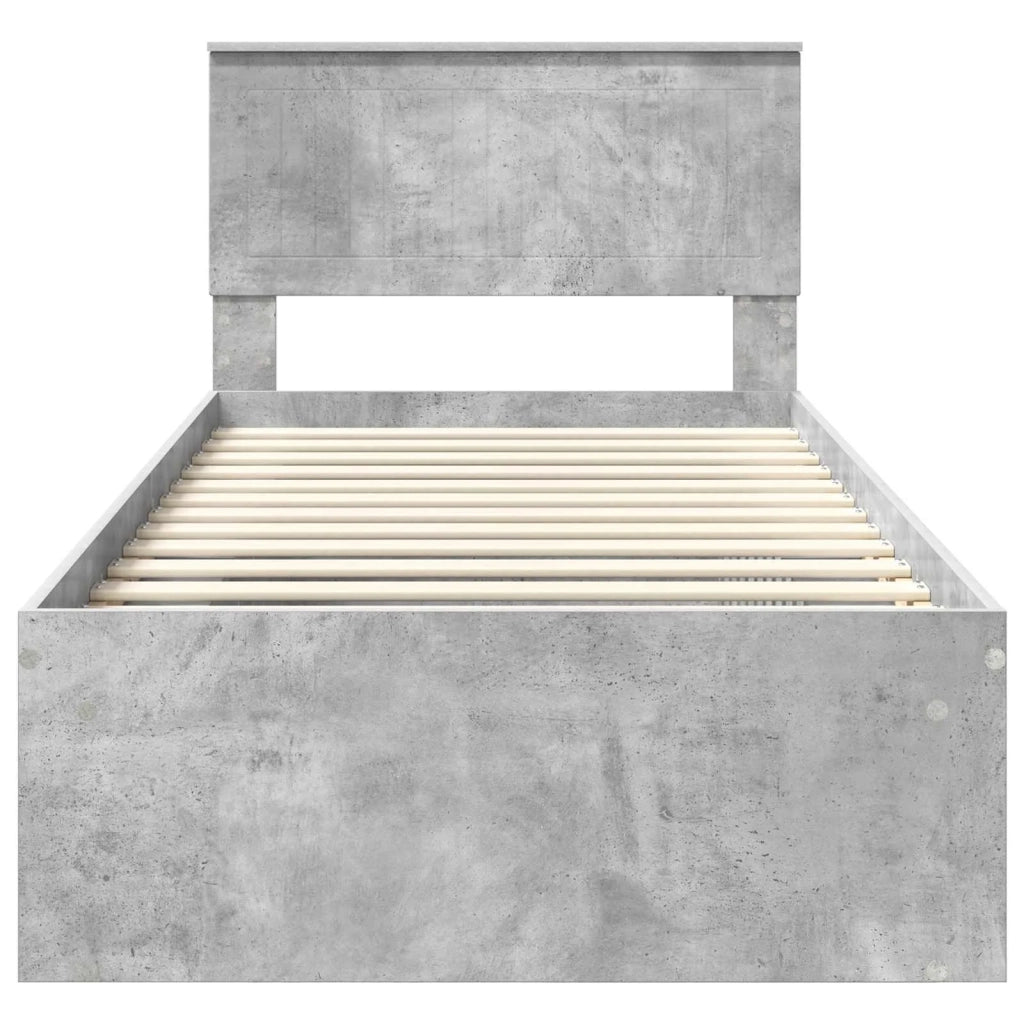 Struttura del letto Grigio Concretè 90 x 190 cm Pino massello